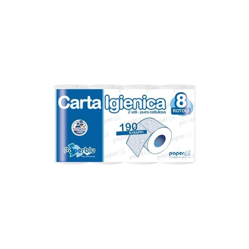 Paperdì Carta Igienica Paperblu 8 Rotoli x 12 Confezioni