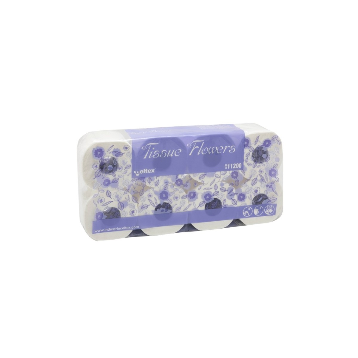 Celtex Tissue Flowers Carta Igienica 8 rotoli x 9 Confezioni