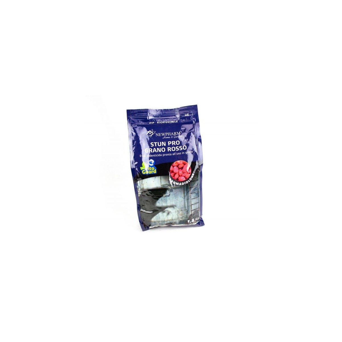Newpharm Stun Pro Grano Rosso Esca roditori 1,5 kg