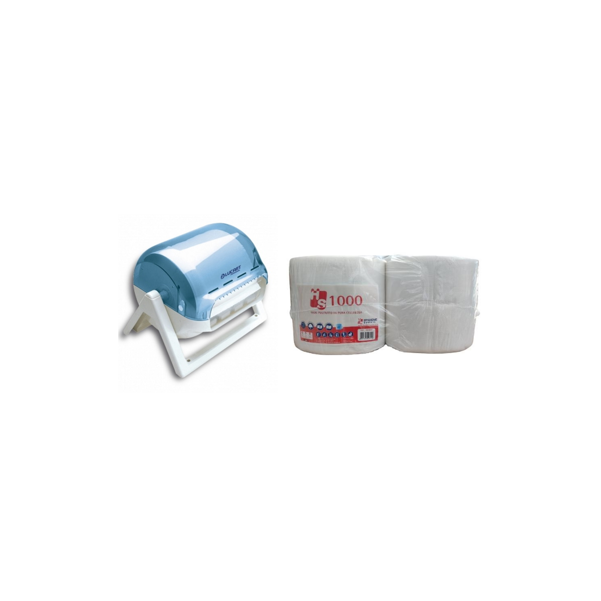 Kit Lucart Portarotolo Carenato + HS1000 bobina di carta industriale