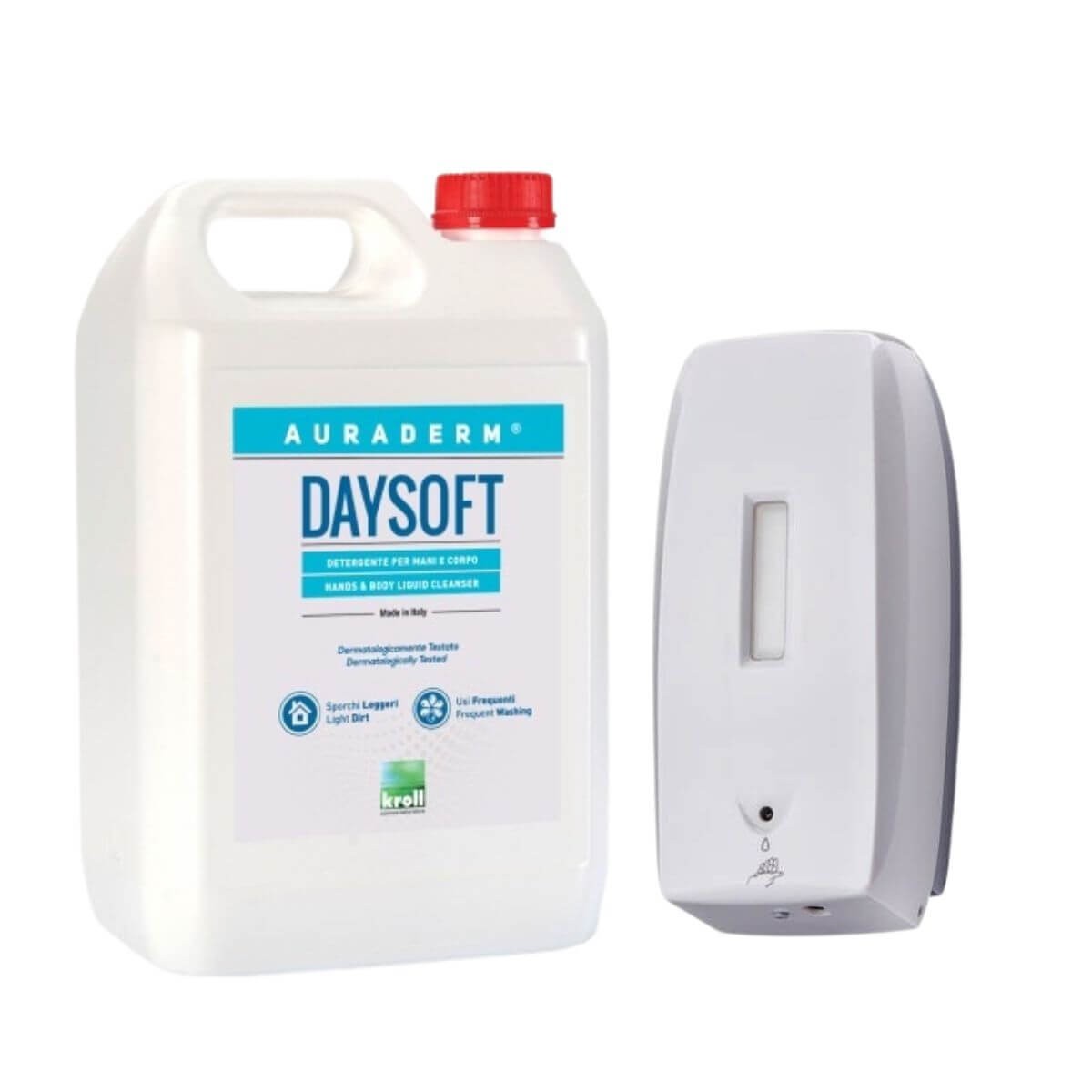 Kit Dispenser Automatico Sapone Basica Matic + Daysoft Sapone Liquido Mani