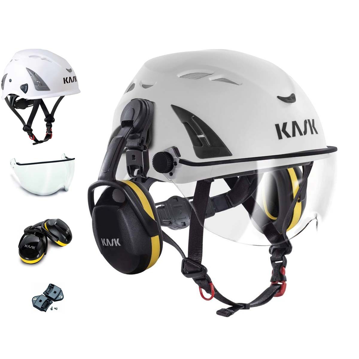 Kask Elmetto Plasma con Visiera e Cuffie