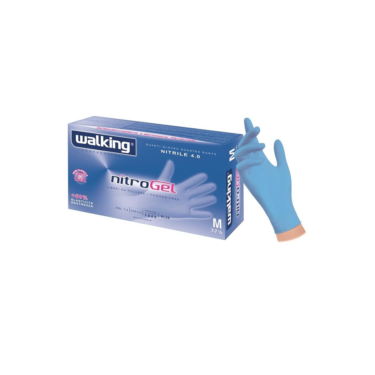 Walking Nitrogel	guanto nitrile monouso 100 pz