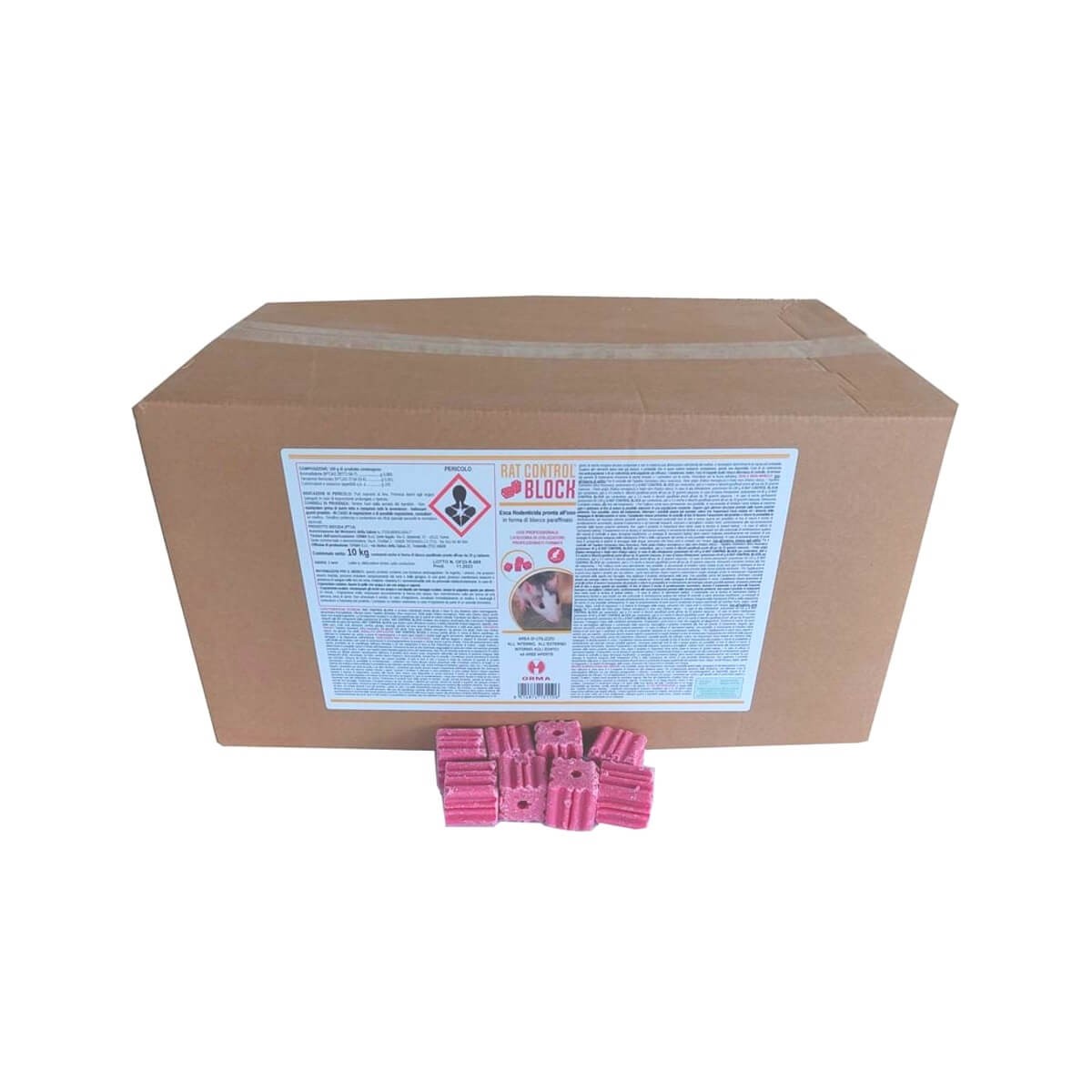 Orma Esca Rodenticida Rat Control Block gr 20 Kg 10