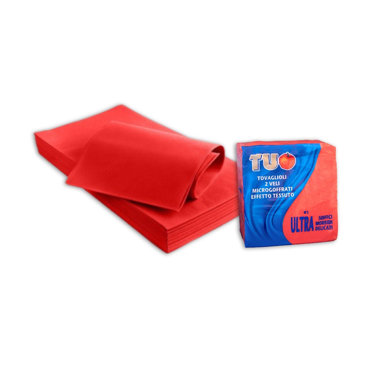 Kit Tovaglia coprimacchia TNT 100 pz e Tovagliolo Rosso 800 pz