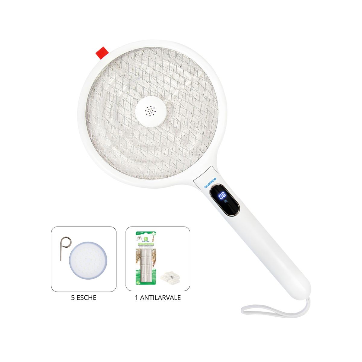 Kit Racchetta Bianca Antizanzare + esche e antilarvale